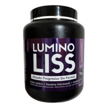 Crema alisadora Lumino Liss Antifrizz 1kg Pote Sin Formol